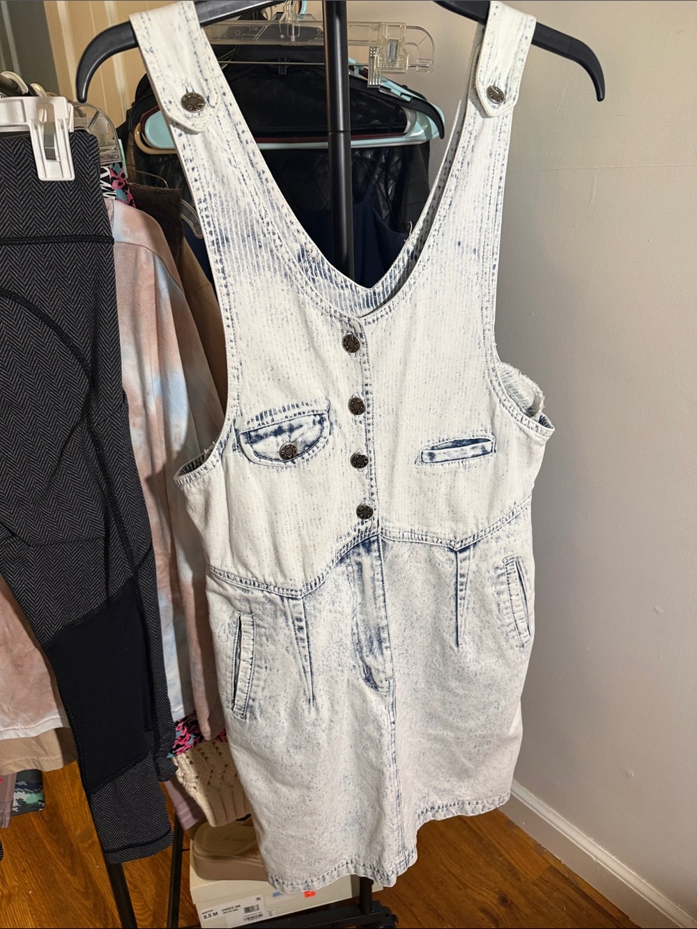 Vintage thrash acid wash mini Denim Dress